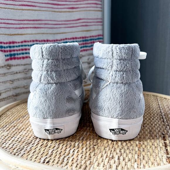 Vans U Sk8-Hi Faux Fur Drizzle Blanc-De-Blanc High Top Sneakers Women’s Size 10 - Picture 5 of 8